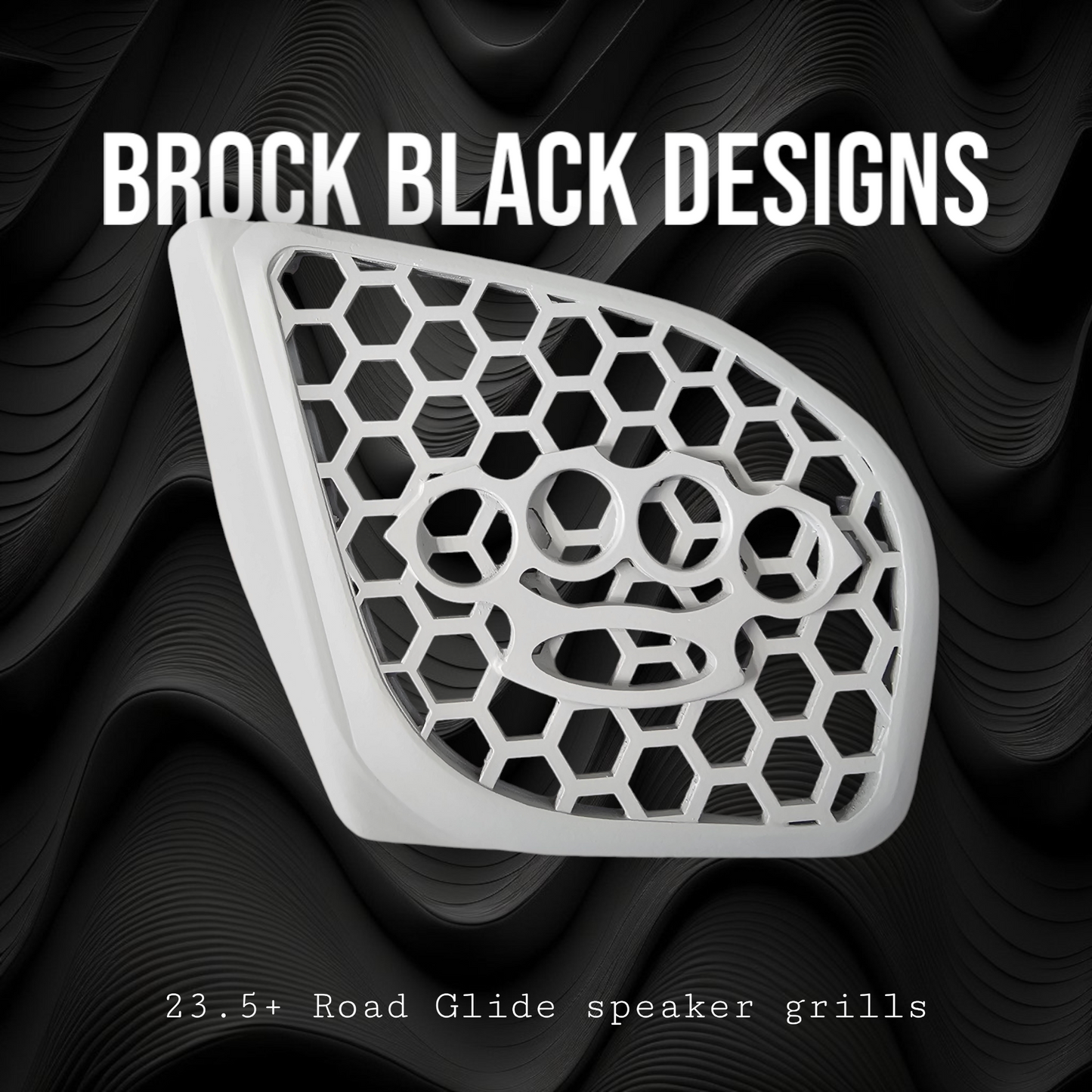 98-2024+ Road Glide 3D brass knuckles speakers grill covers set