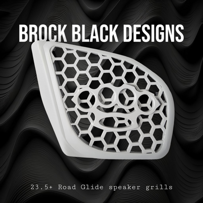 98-2024+ Road Glide 3D brass knuckles speakers grill covers set