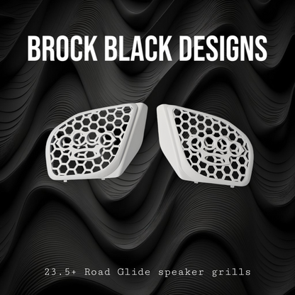 98-2024+ Road Glide 3D brass knuckles speakers grill covers set