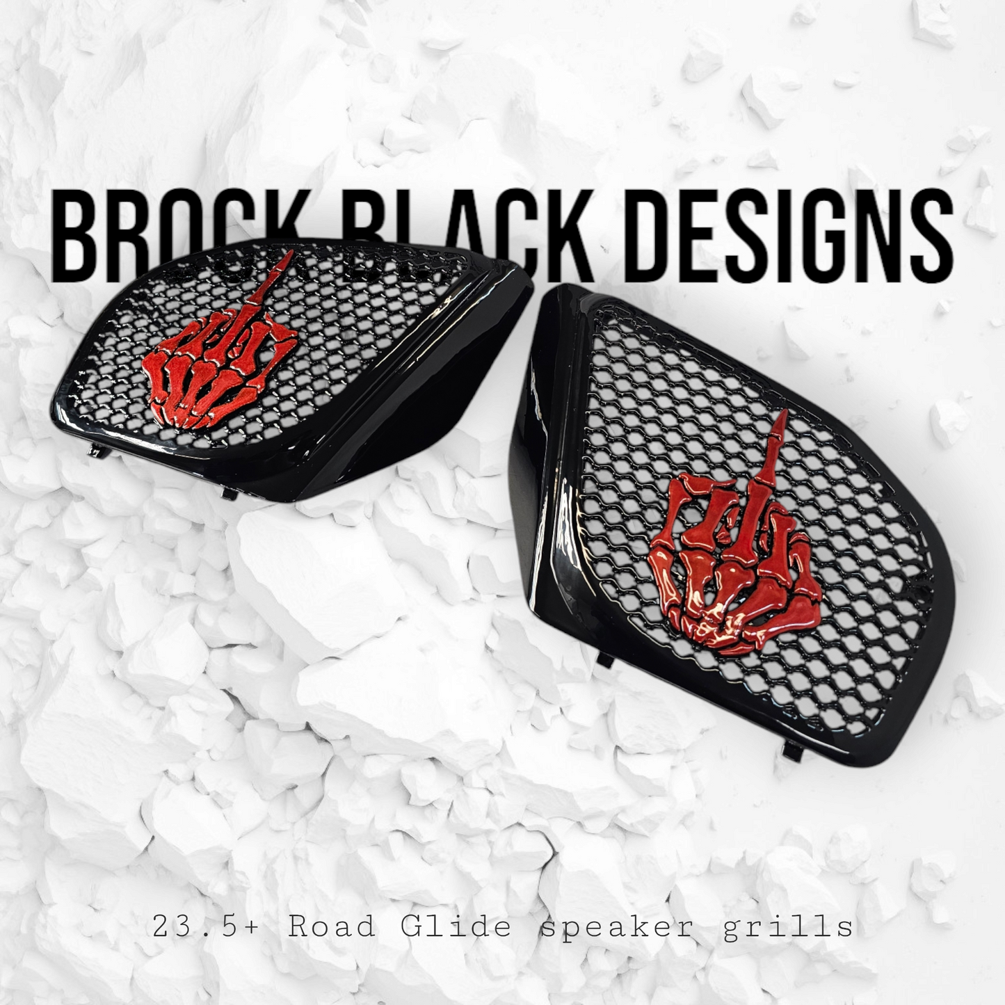 98-2024+ Road Glide 3D middle finger speakers grill covers set