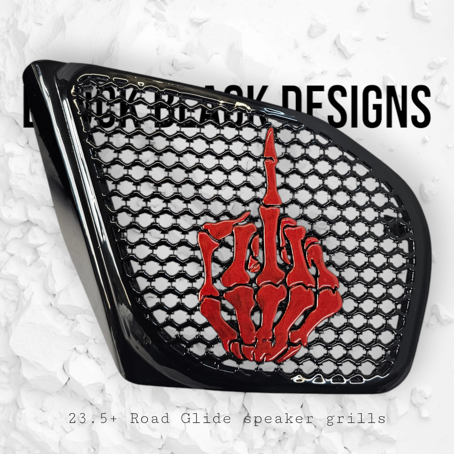 98-2024+ Road Glide 3D middle finger speakers grill covers set