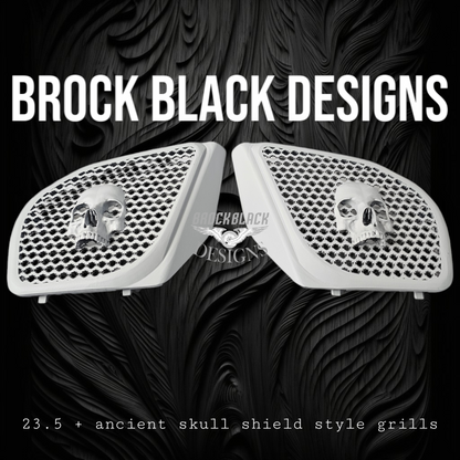 98-2024+ Road Glide 3D Ancient Skull speakers grill covers set