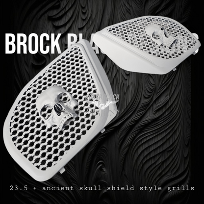 98-2024+ Road Glide 3D Ancient Skull speakers grill covers set