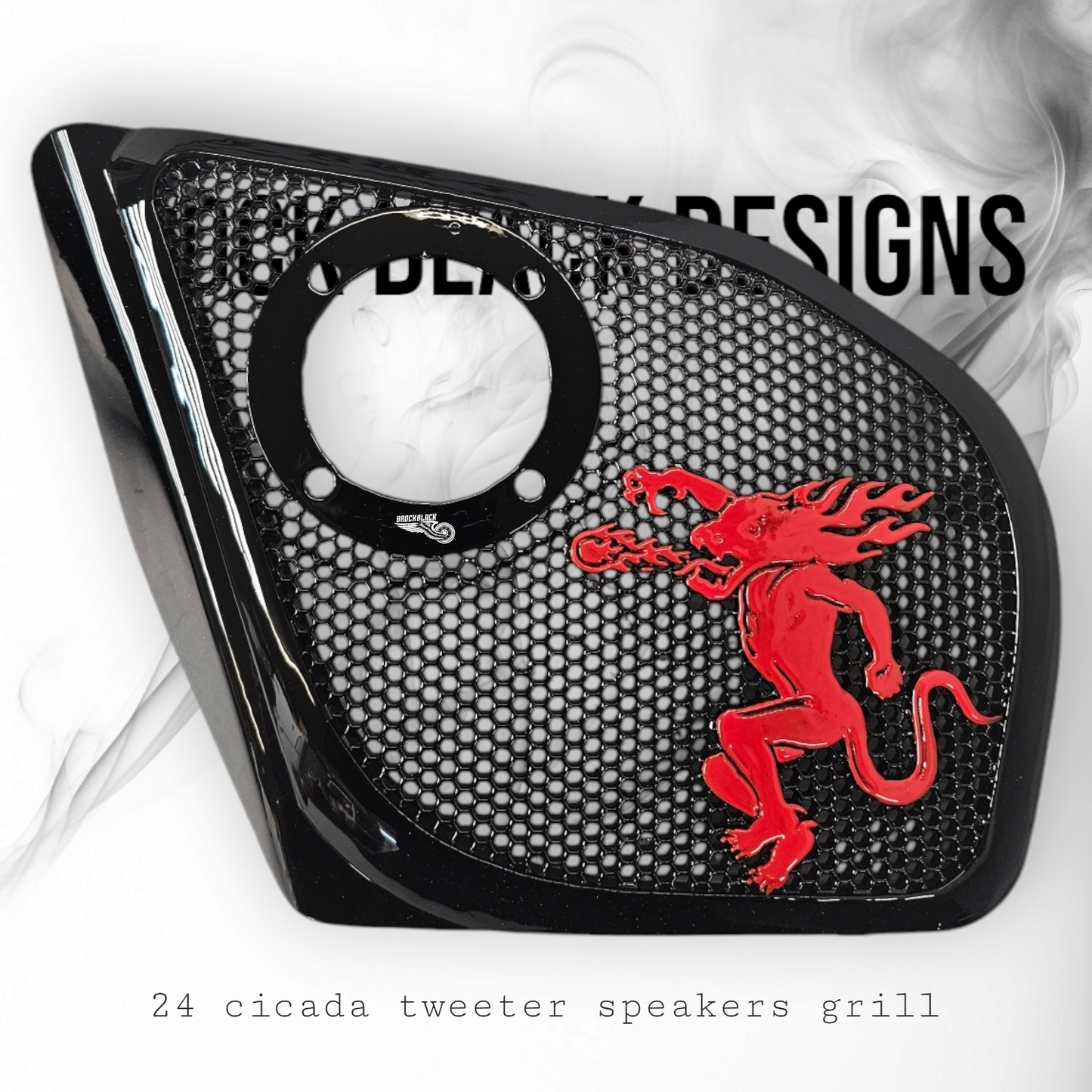 2024+ Road Glide with Cicada tweeter speakers grills set Fireball theme