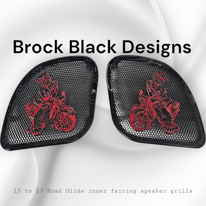 98 to 2024+ Road Glide 3D Popeye speakers grill covers set