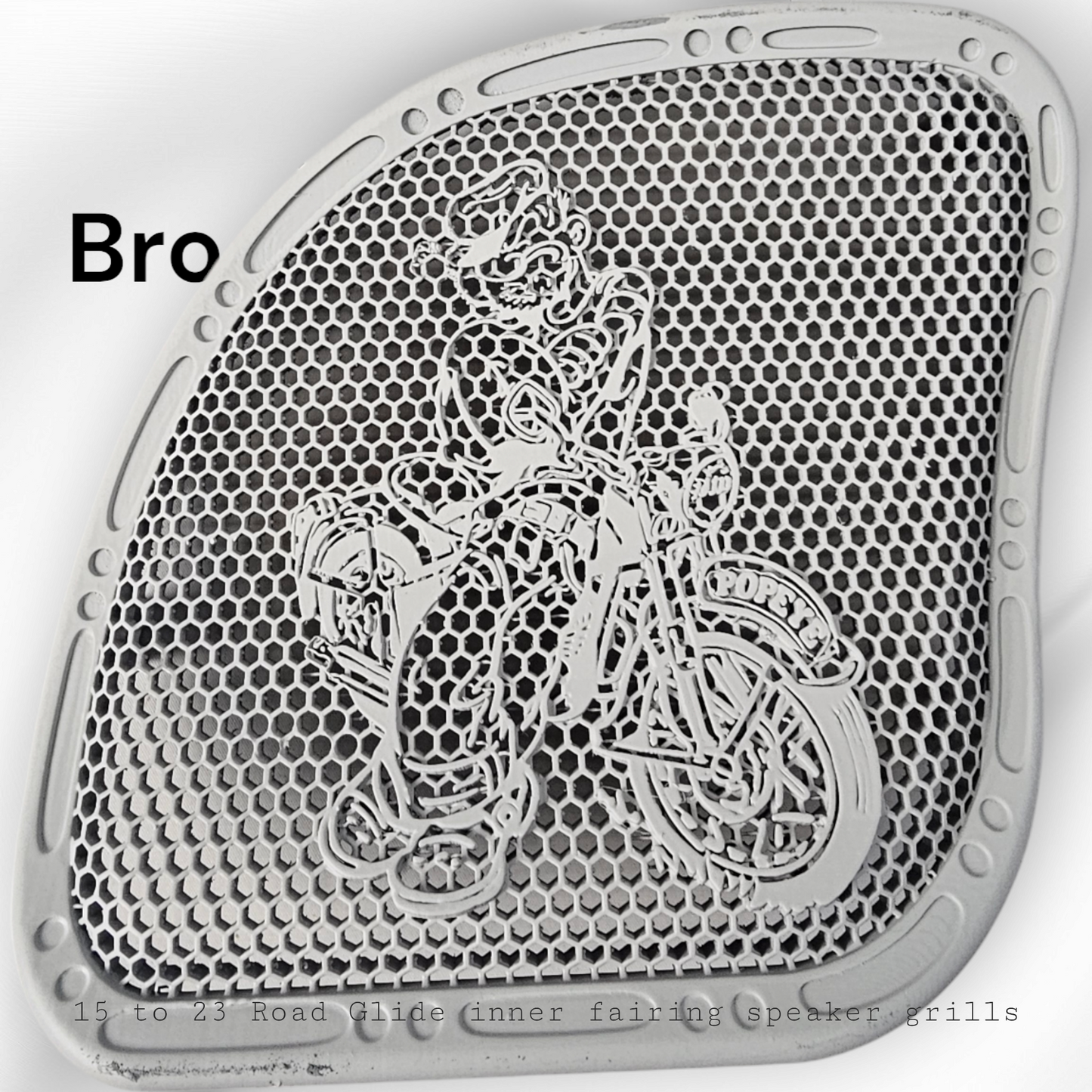 98 to 2024+ Road Glide 3D Popeye speakers grill covers set