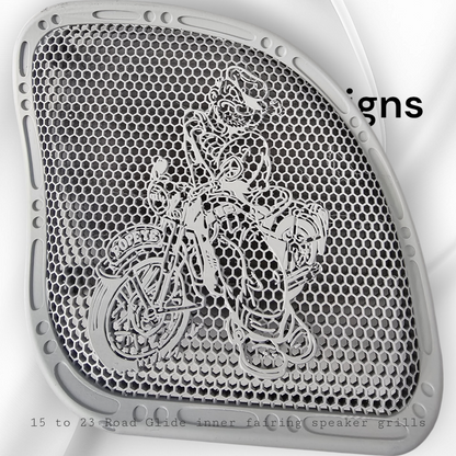 98 to 2024+ Road Glide 3D Popeye speakers grill covers set