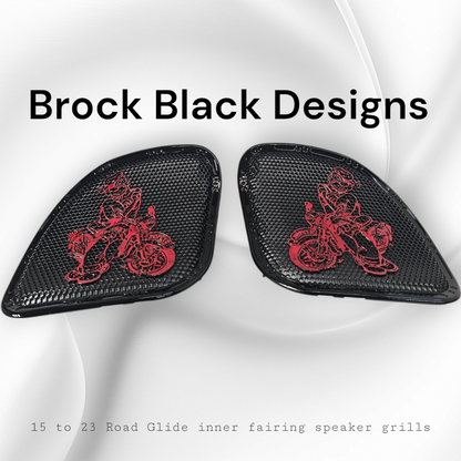 98 to 2024+ Road Glide 3D Popeye speakers grill covers set