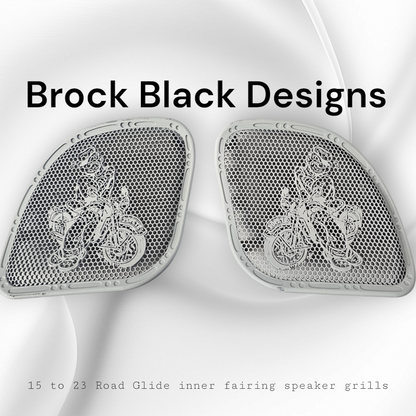 98 to 2024+ Road Glide 3D Popeye speakers grill covers set