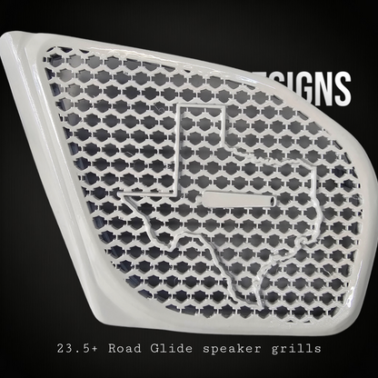98 to 2024+ Road Glide 3D Texas speakers grill covers set