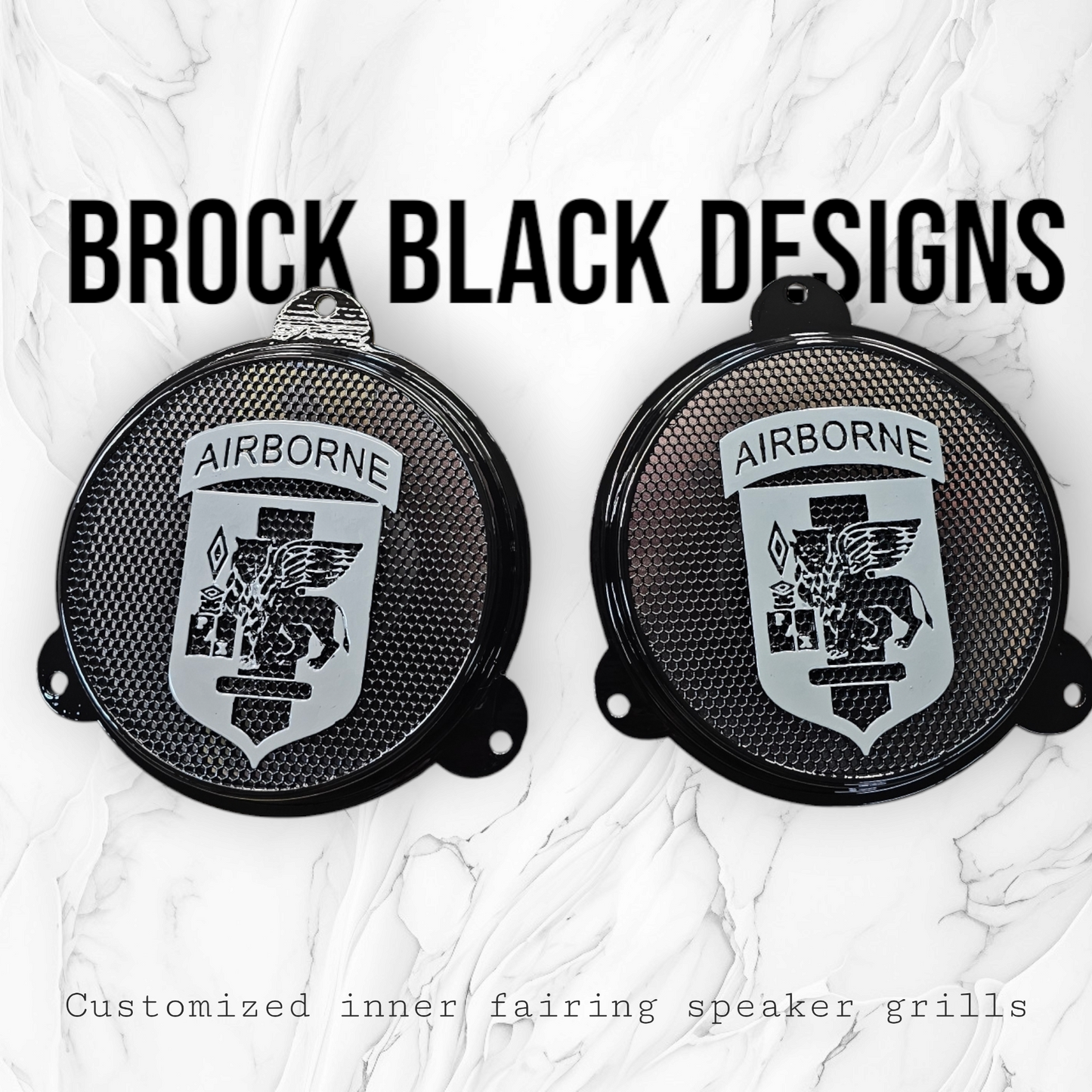 97-25+ Harley inner 3D SOUTHERN EUROPEAN TASK FORCE Airborne speakers grill covers set