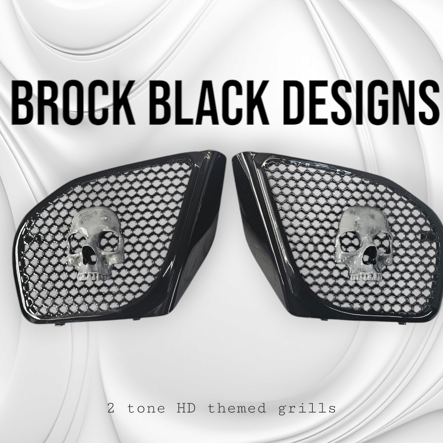 98-2024+ Road Glide 3D Ancient Skull speakers grill covers set