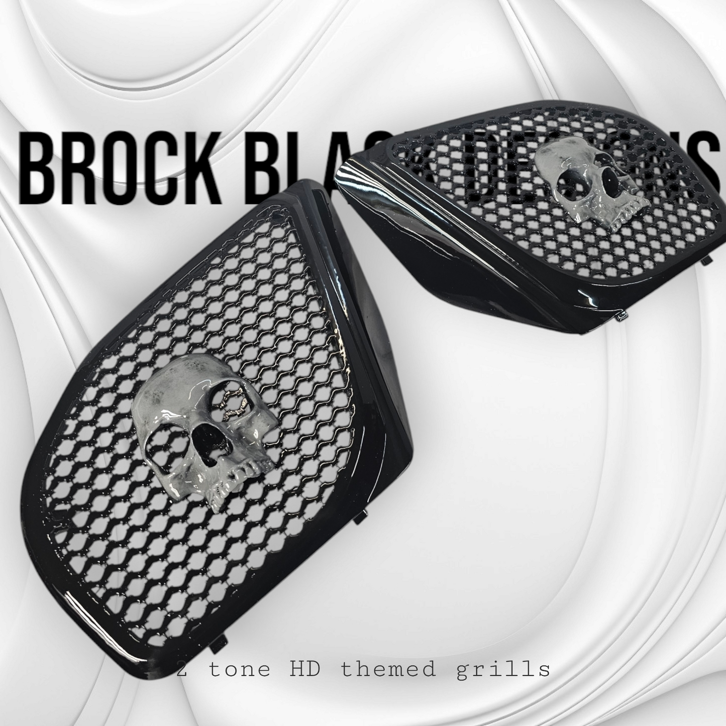 98-2024+ Road Glide 3D Ancient Skull speakers grill covers set