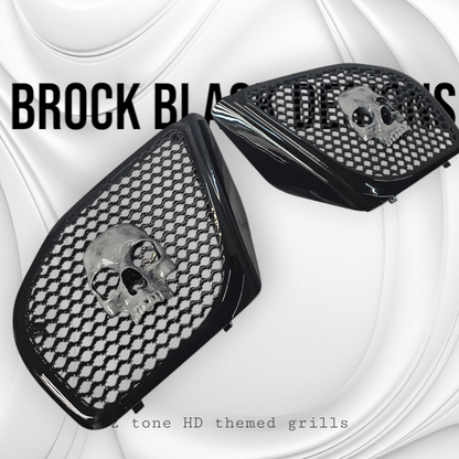 98-2024+ Road Glide 3D Ancient Skull speakers grill covers set