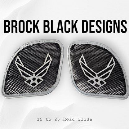 98-2024+ Road Glide 3D Air Force speakers grill covers set