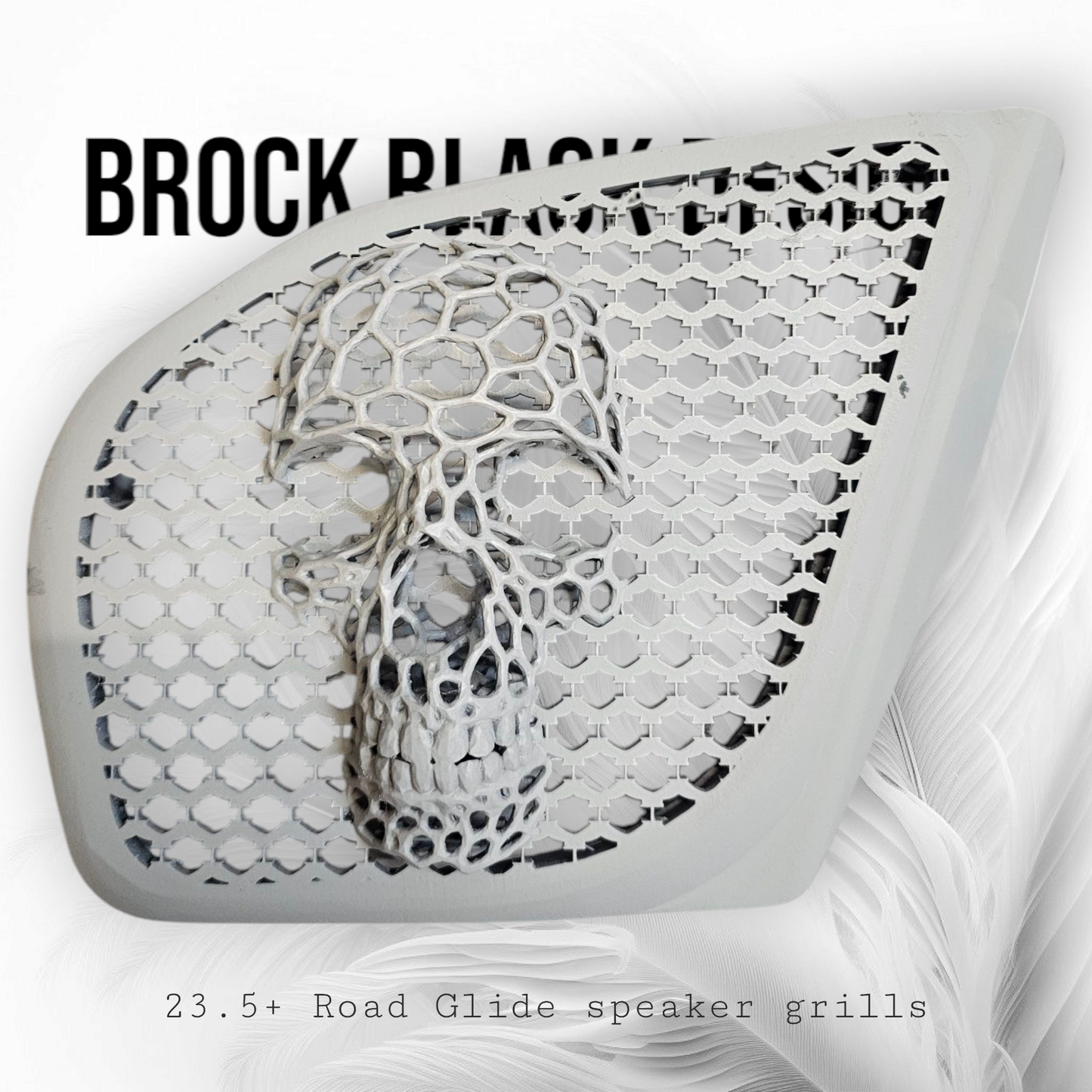 98-2024+ Road Glide 3D webbed Skull speakers grill covers set