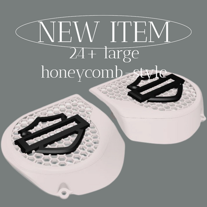 23.5+ Harley inner 3D shield speakers grill covers set