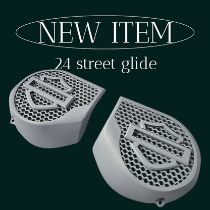 23.5+ Harley inner 3D shield speakers grill covers set