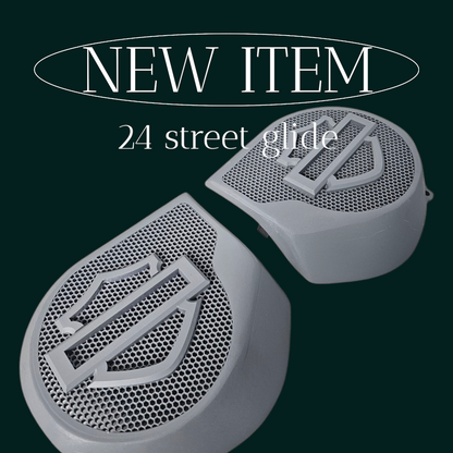 23.5+ Harley inner 3D shield speakers grill covers set