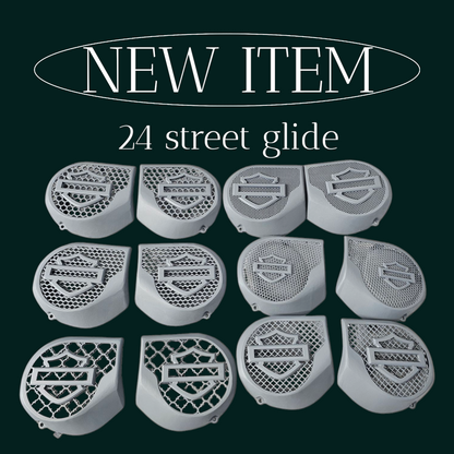 23.5+ Harley inner 3D shield speakers grill covers set