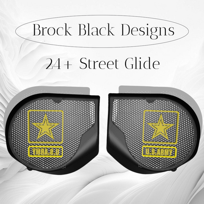 97-25+ Harley inner Touring 3D Army speakers grill covers set