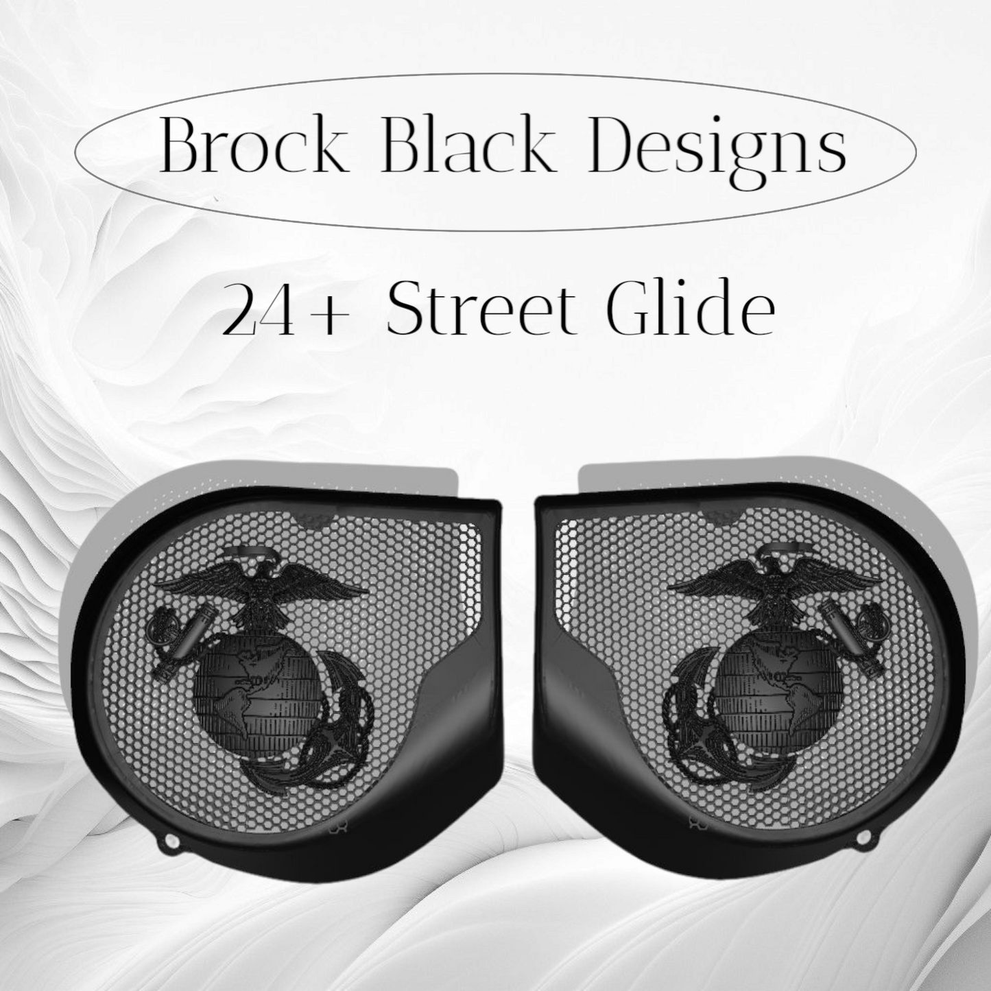 97-25+ Harley inner Touring 3D USMC speakers grill covers set