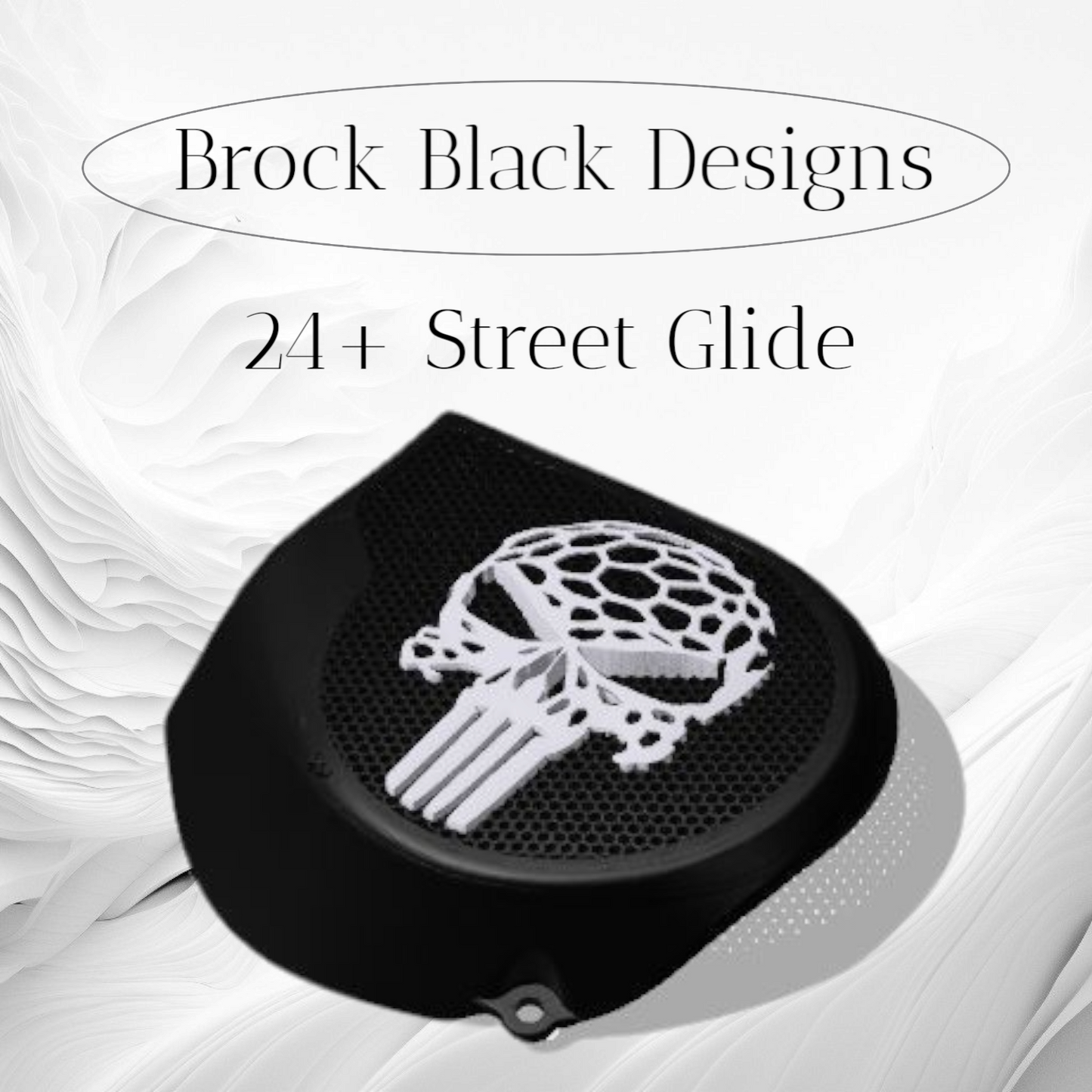 97-25+ Harley inner 3D punisher speakers grill covers set