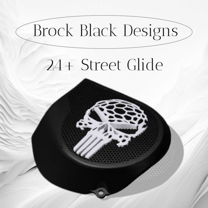 97-25+ Harley inner 3D punisher speakers grill covers set