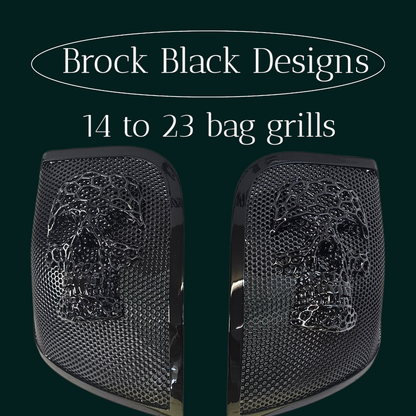 14-24 Harley Davidson bag lid Speaker Grill Cover webbed skull