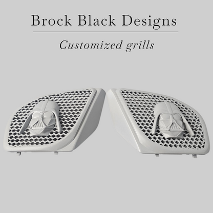 98 to 2024+ Road Glide 3D Vader speakers grill covers set