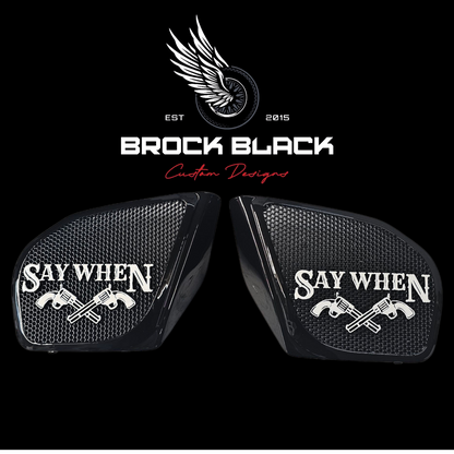 98 to 2024+ Road Glide 3D Say When speakers grill covers set