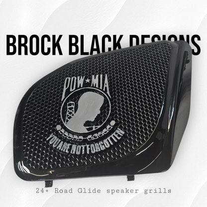 98-2024+ Road Glide 3D POW MIA TRIBUTE speakers grill covers set