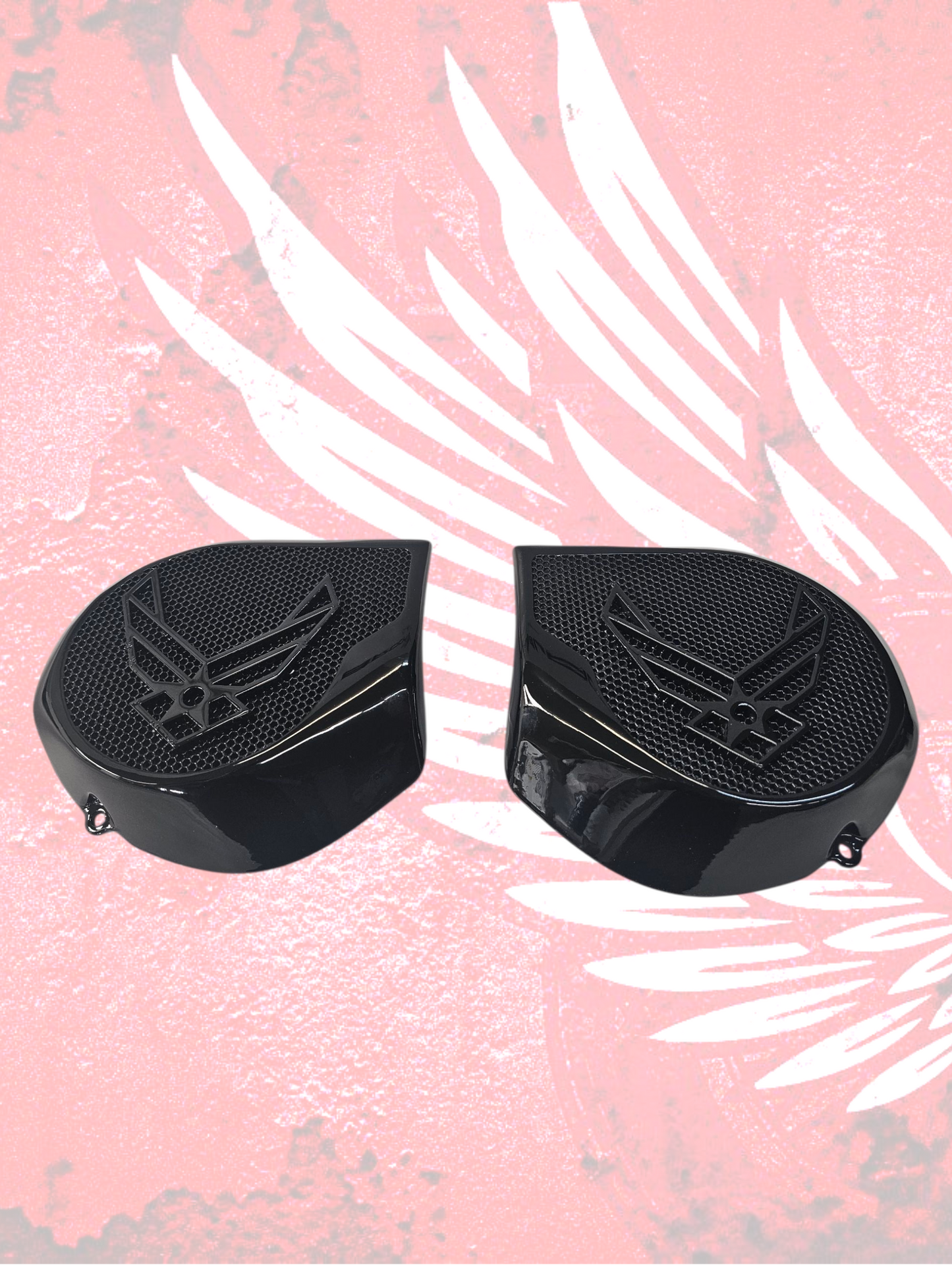 97-25+ Harley inner Touring 3D Air Force speakers grill covers set
