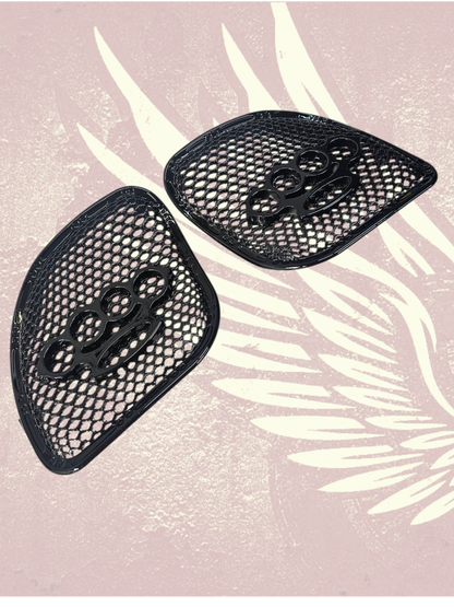 98-2024+ Road Glide 3D brass knuckles speakers grill covers set