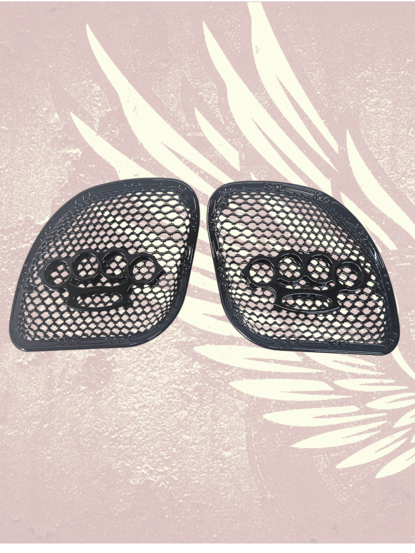98-2024+ Road Glide 3D brass knuckles speakers grill covers set