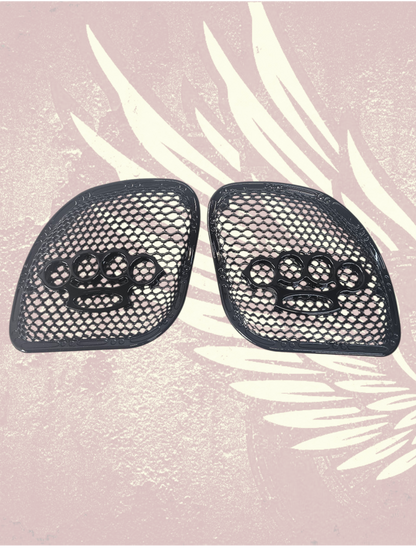 98-2024+ Road Glide 3D brass knuckles speakers grill covers set