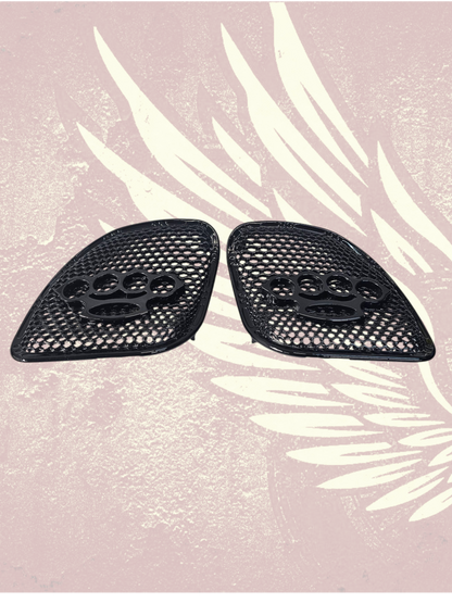 98-2024+ Road Glide 3D brass knuckles speakers grill covers set