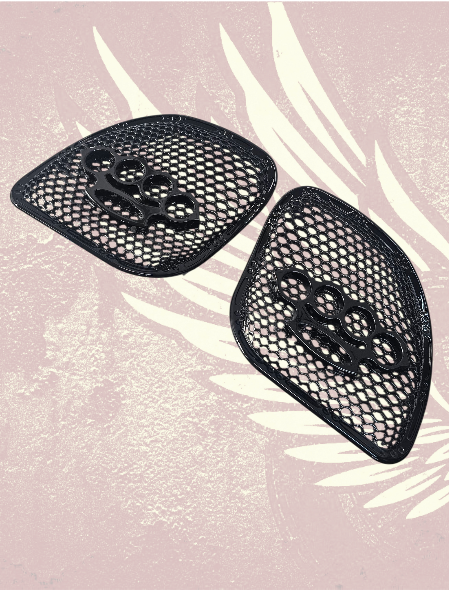 98-2024+ Road Glide 3D brass knuckles speakers grill covers set