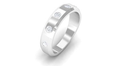 Certified Natural Diamond Mens Wedding Band