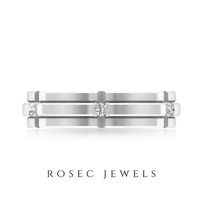 Natural Mens Diamond Band Ring with Certificate