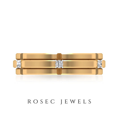 Natural Mens Diamond Band Ring with Certificate