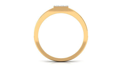 Certified Real Diamond Mens Engagement Band with Black Enamel
