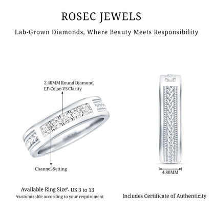 Lab Grown Diamond Mens Wedding Band Ring