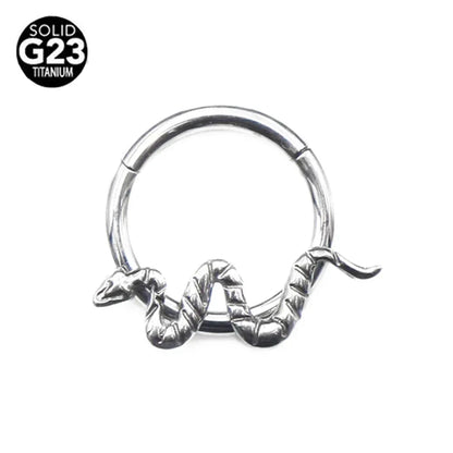 G23 Titanium Bee Septum Nose Ring Piercing Body Jewelry 16G Moon Segment Snake Clicker Helix  Ear Cartilage Heart Daith Hoop