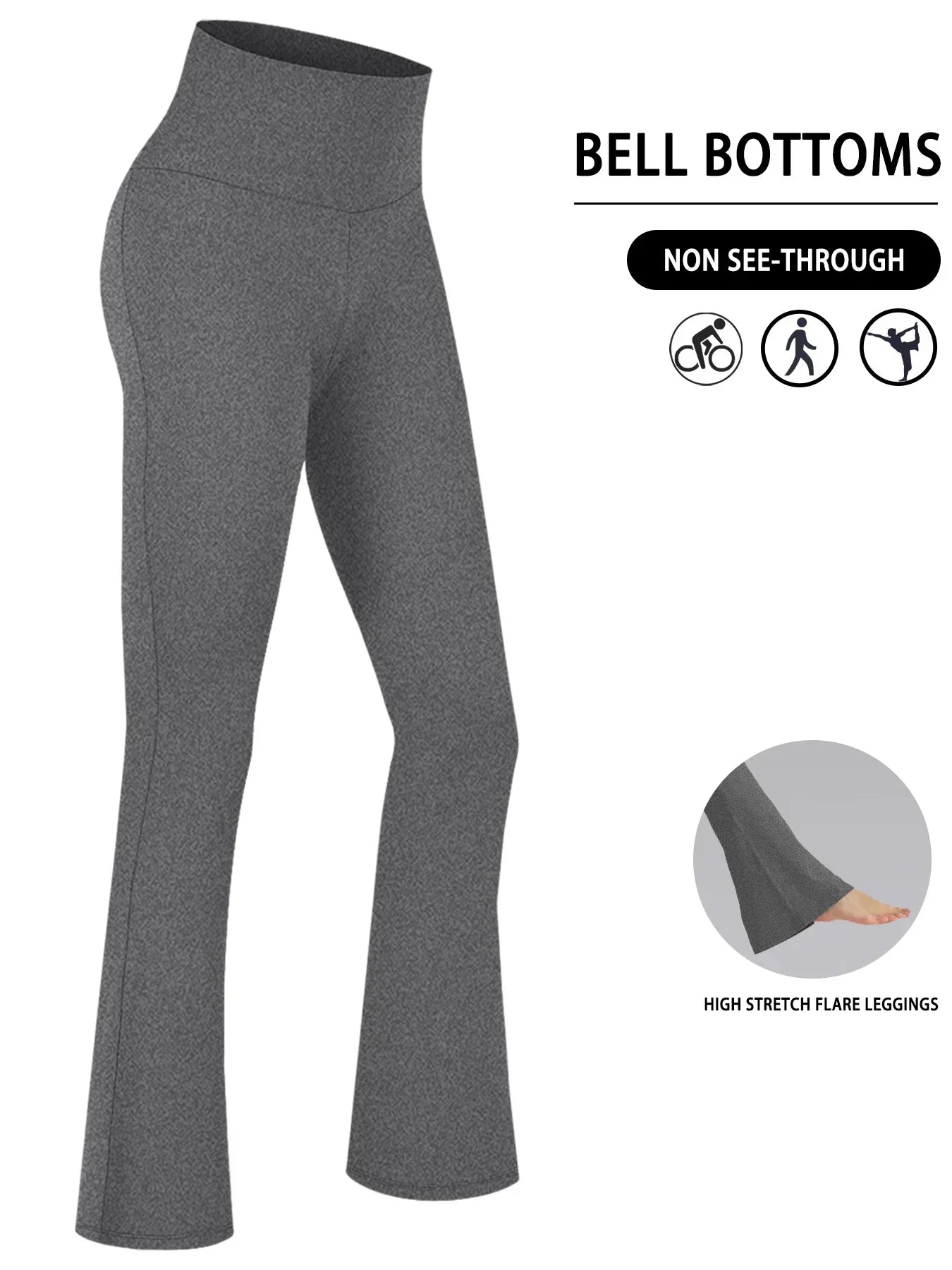 Plus Size Women's Super Soft High Waisted Flare Pant, Soft Bootleg Bell Bottoms.