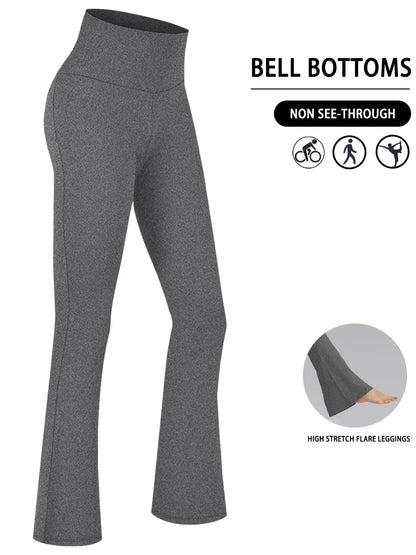 Plus Size Women's Super Soft High Waisted Flare Pant, Soft Bootleg Bell Bottoms.