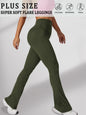 Plus Size Women's Super Soft High Waisted Flare Pant, Soft Bootleg Bell Bottoms.