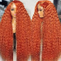 38 inch Brazilian Deep Wave Ginger Orange 13x6 HD Lace Front Human Hair Wig Curly 13x4 Lace Frontal Wig 5x5 Glueless Closure Wig