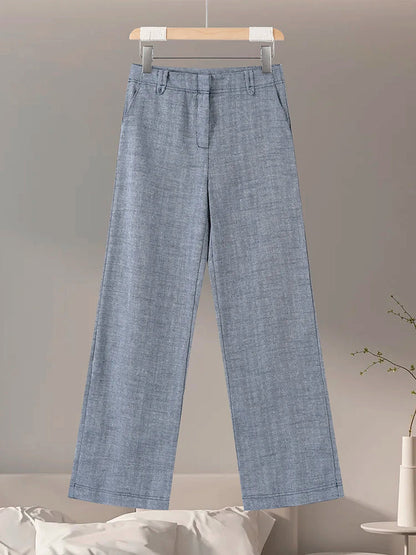 Women's Outwear 2 Piece Set Coats Pants ,Zipper Short Jackets, Straight-Leg Trouser Woman Clothes
