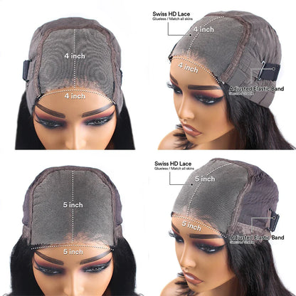 Glueless Wig Deep Wave Human Hair Wigs Ready To Wear Pre-Cut Lace Wear And Go Glueless Wigs Lace Front Human Hair Wig For Women
